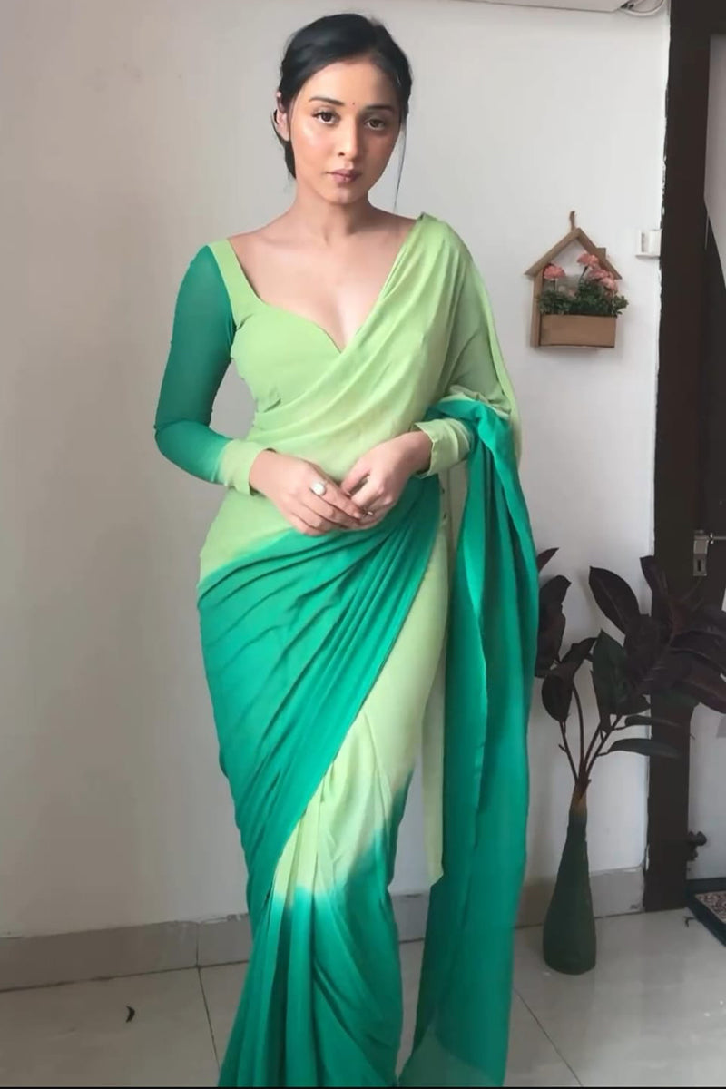 Dulcet 1-Minute Ready To Wear Rama Georgette Saree