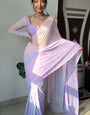 Posh 1-Minute Ready To Wear Lavender and Pink Georgette Saree