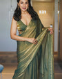 Unequalled Green Fancy Silk Saree With Most Stunning Blouse Piece