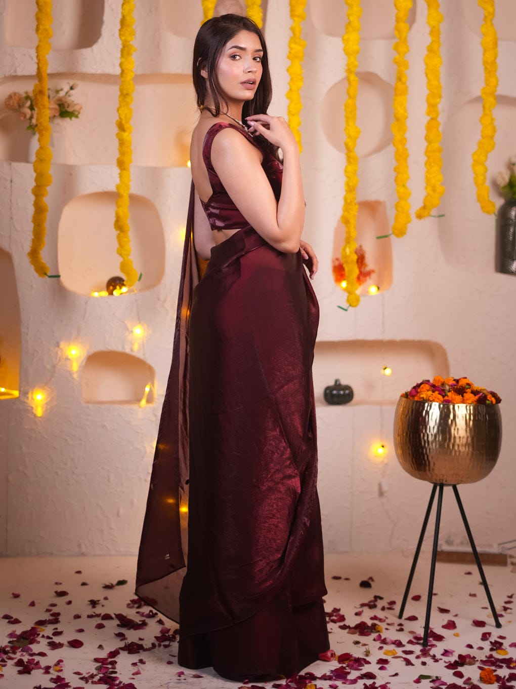 Murmurous Maroon Fancy Silk Saree With Surreptitious Blouse Piece