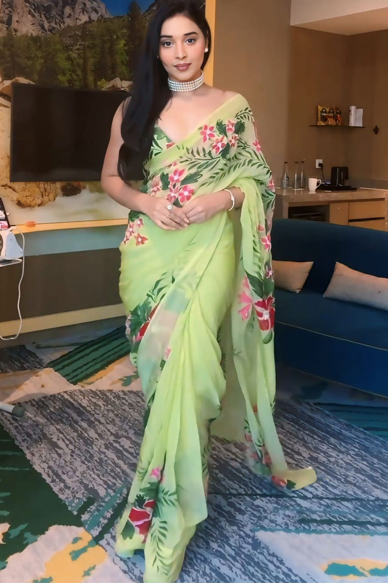 Fairytale 1-Minute Ready To Wear Pista Georgette Saree