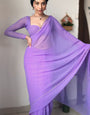 Dulcet 1-Minute Ready To Wear Lavender Georgette Saree