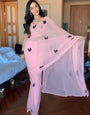 Stunner 1-Minute Ready To Wear Pink Georgette Saree