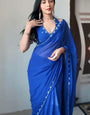 Allure 1-Minute Ready To Wear Royal Blue Georgette Saree