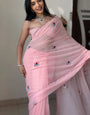 Smashing 1-Minute Ready To Wear Pink Georgette Saree