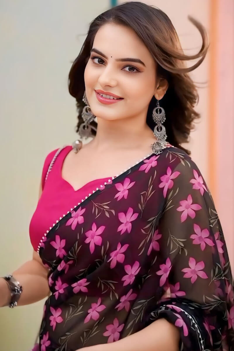 Imaginative 1-Minute Ready To Wear Black Georgette Saree