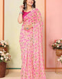 Sizzling 1-Minute Ready To Wear Pink Georgette Saree