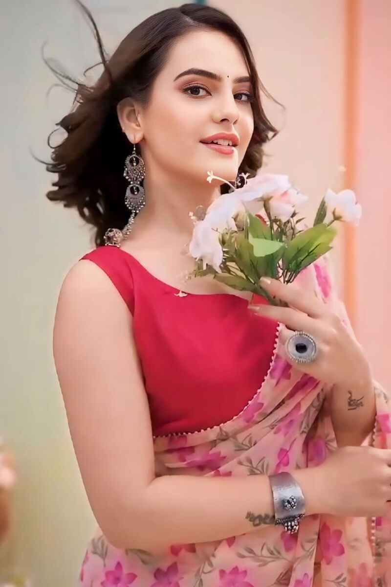 Sizzling 1-Minute Ready To Wear Pink Georgette Saree