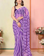 Ornate 1-Minute Ready To Wear Purple Georgette Saree