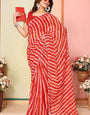 Evocative 1-Minute Ready To Wear Red Georgette Saree
