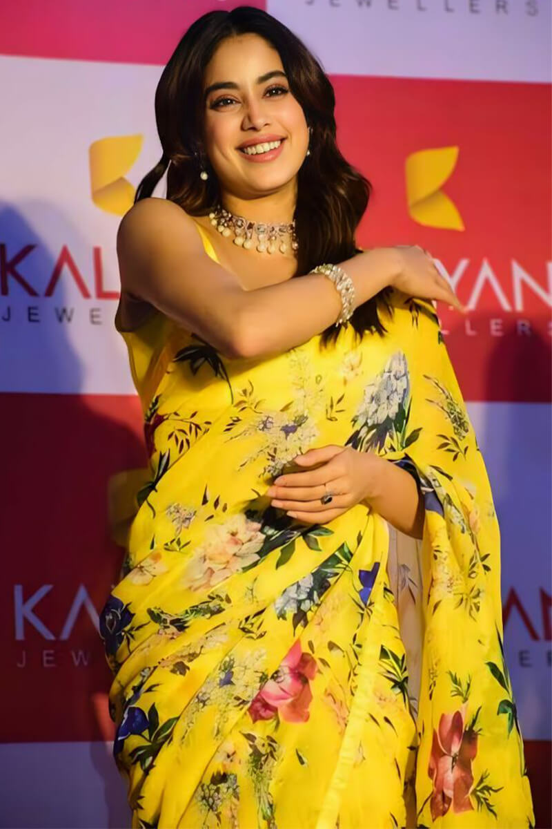 Groovy 1-Minute Ready To Wear Yellow Georgette Saree