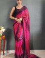 Desiring 1-Minute Ready To Wear Dark Pink Nylon Silk Saree