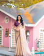 Opulent Beige Tissue Silk Saree With Scintilla Blouse Piece