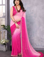 Most Flattering 1-Minute Ready To Wear Pink Georgette Saree