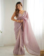 Denouement 1-Minute Ready To Wear Lavender Crush Silk Saree