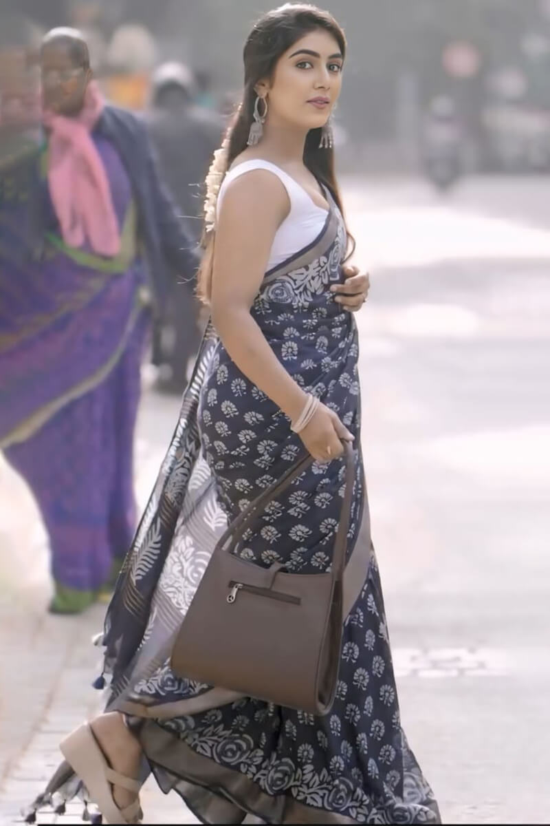 Grandiose 1-Minute Ready To Wear Navy Blue Cotton Saree