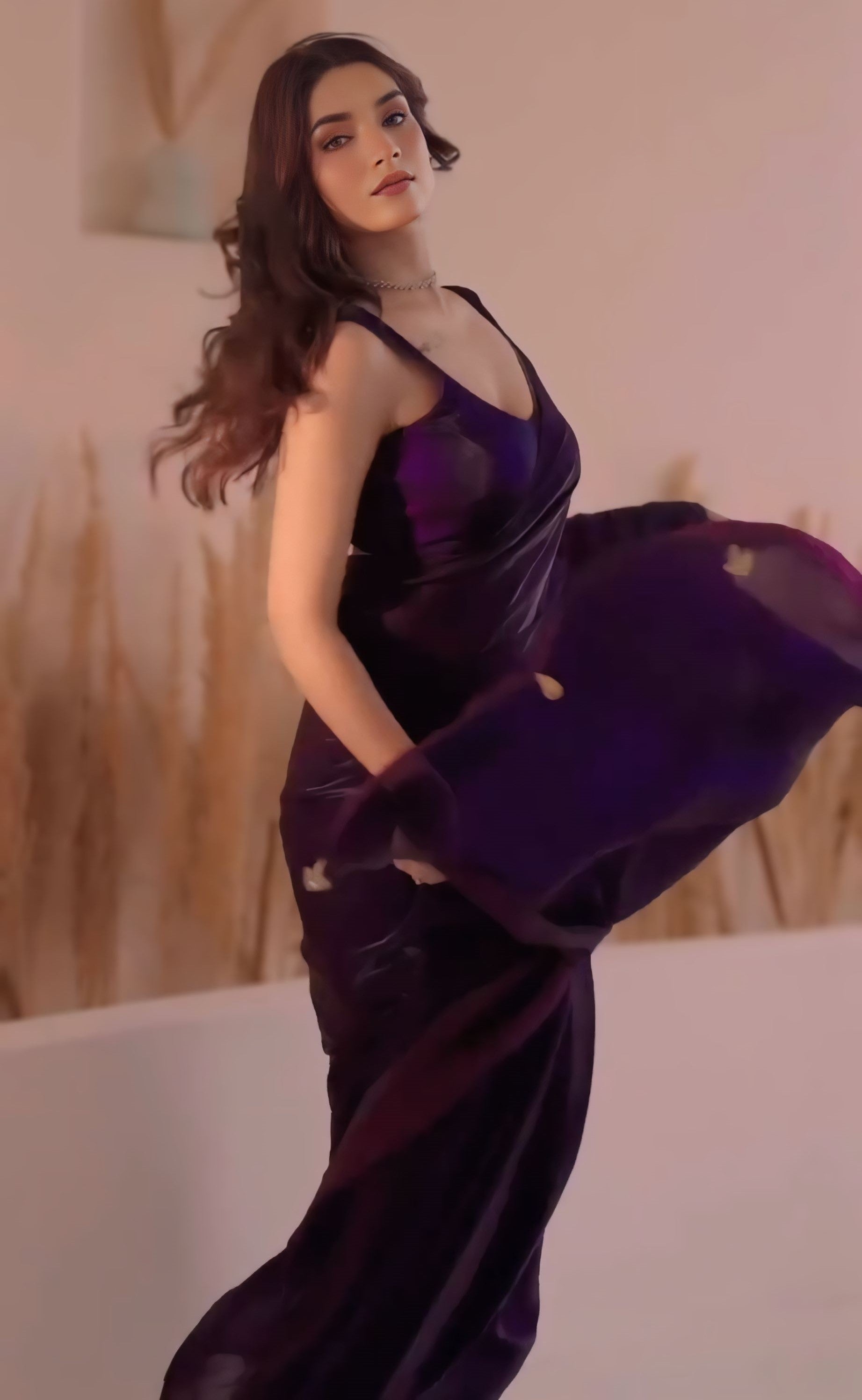 Ebullience Purple Fancy Silk Saree With Wonderful Blouse Piece