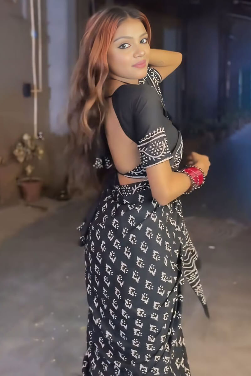 Inspiring 1-Minute Ready To Wear Black Cotton Saree