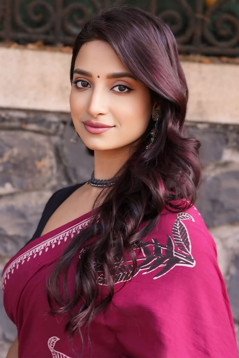 Seraglio 1 Minute Ready To Wear Dark Pink Mul Cotton Digital Printed Saree With Pocket