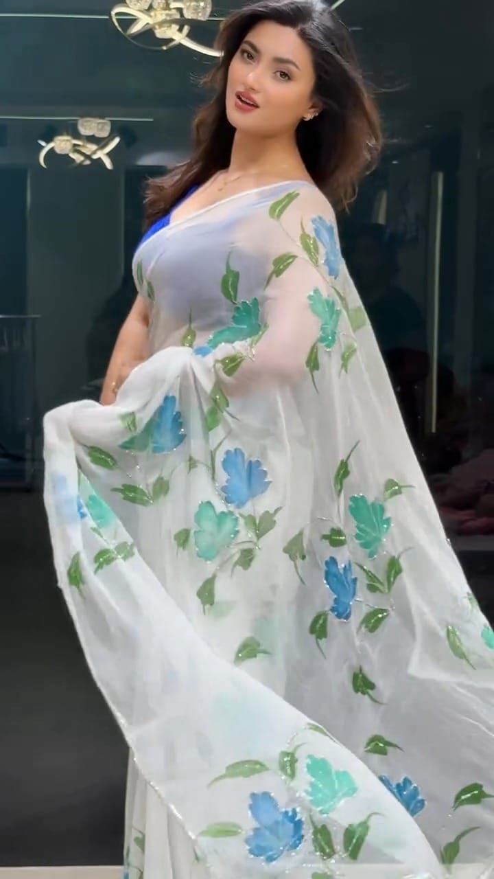 Fugacious 1-Minute Ready To Wear Off White Georgette Saree