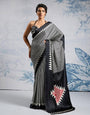 Angelic Black 1 Minute Ready To Wear Digital Printed Crape Silk Saree