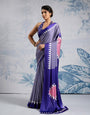 Moiety Royal Blue 1 Minute Ready To Wear Digital Printed Crape Silk Saree