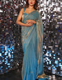 Staring Firozi Fancy Silk Saree With Stitched Blouse Piece