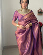 Jazzy 1-Minute Ready To Wear Purple Kanjivaram Silk Saree
